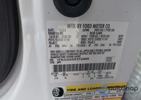 2014 Ford Expedition Limited from USA, damaged, VIN 1FMJU2A50EEF22809